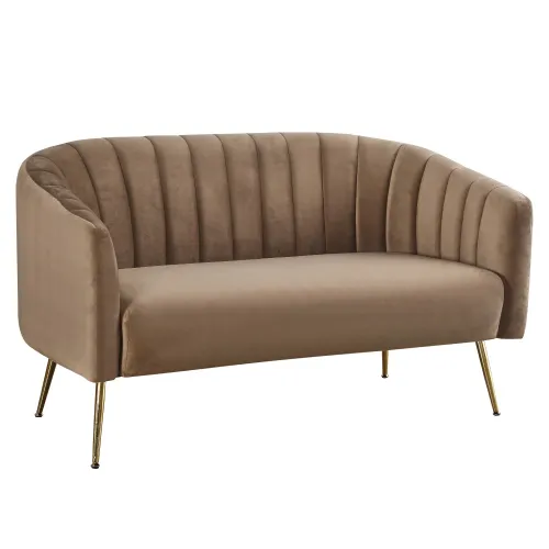 KONDELA Bagy dvojsedačka hnedá (Velvet)