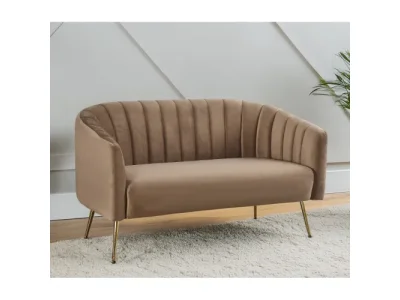 Detail produktu KONDELA Bagy dvojsedačka hnedá (Velvet)