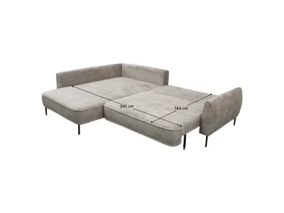 Detail produktu KONDELA Muriel Roh L rohová sedačka s rozkladom a úložným priestorom sivobéžová (taupe)