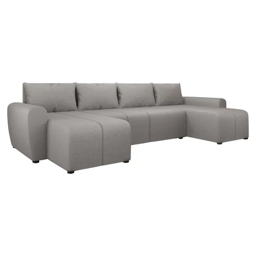 KONDELA Delin U Uni rohová sedačka u s rozkladom sivá