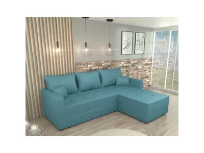 Detail produktu KONDELA Duan Roh L/P rohová sedačka s rozkladom petrolejová