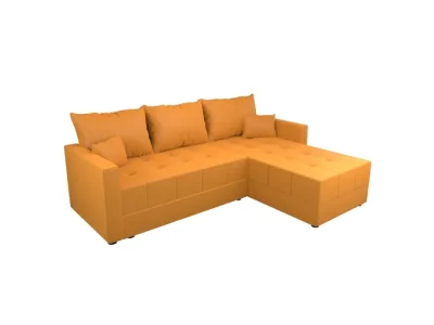 KONDELA Duan Roh L/P rohová sedačka s rozkladom horčicová