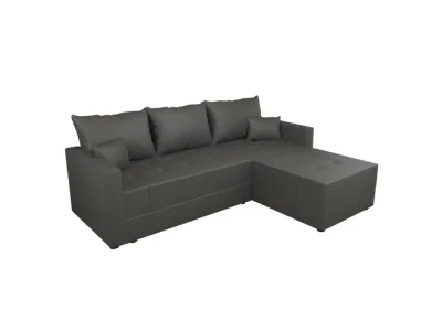 KONDELA Duan Roh L/P rohová sedačka s rozkladom sivá