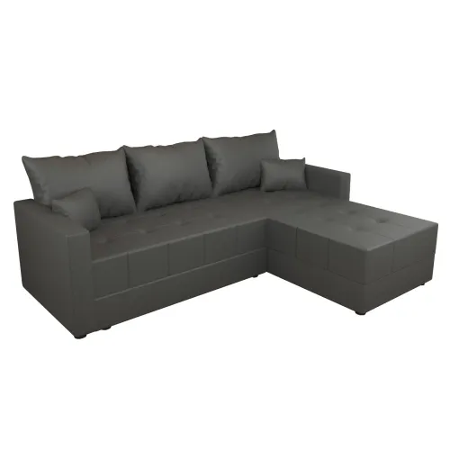 KONDELA Duan Roh L/P rohová sedačka s rozkladom sivá