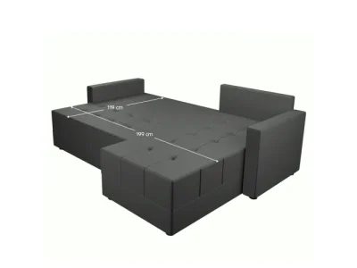Detail produktu KONDELA Duan Roh L/P rohová sedačka s rozkladom sivá