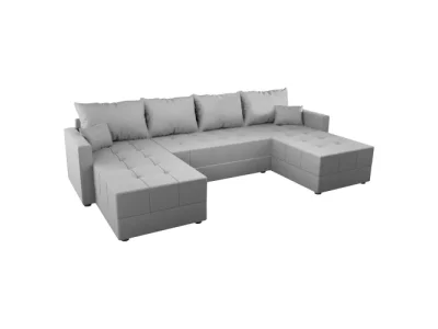 KONDELA Duan U Uni L/P rohová sedačka u s rozkladom sivá