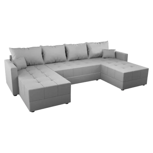 KONDELA Duan U Uni L/P rohová sedačka u s rozkladom sivá