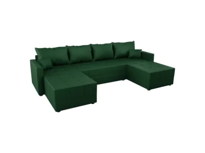 KONDELA Duan U Uni L/P rohová sedačka u s rozkladom zelená