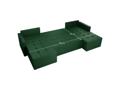 Detail produktu KONDELA Duan U Uni L/P rohová sedačka u s rozkladom zelená