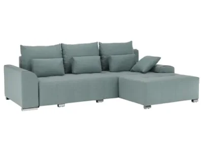 KONDELA Devlin L/P rohová sedačka s rozkladom a úložným priestorom mentolová