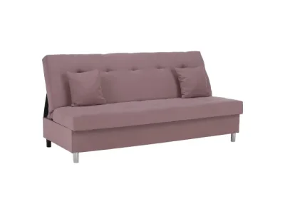 KONDELA Alada rozkladacia pohovka s úložným priestorom ružová