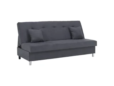 KONDELA Alada rozkladacia pohovka s úložným priestorom sivá