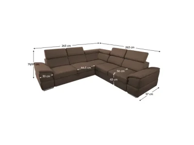 Detail produktu KONDELA Segoria Lux L/P rohová sedačka s rozkladom hnedá