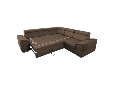 Detail produktu KONDELA Segoria Lux L/P rohová sedačka s rozkladom hnedá