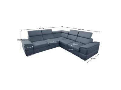 Detail produktu KONDELA Segoria Lux L/P rohová sedačka s rozkladom sivá