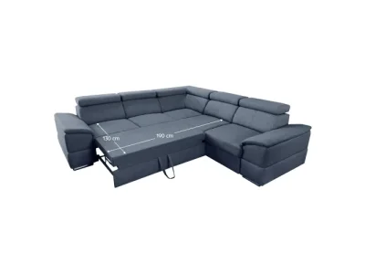 Detail produktu KONDELA Segoria Lux L/P rohová sedačka s rozkladom sivá