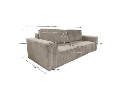 Detail produktu KONDELA Harpera Big Sofa rozkladacia pohovka s úložným priestorom sivobéžová (taupe)