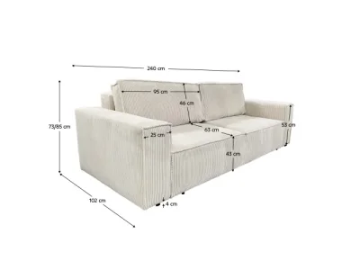 Detail produktu KONDELA Harpera Big Sofa rozkladacia pohovka s úložným priestorom béžová