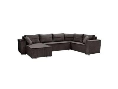 KONDELA Colin U Uni rohová sedačka u s rozkladom hnedá