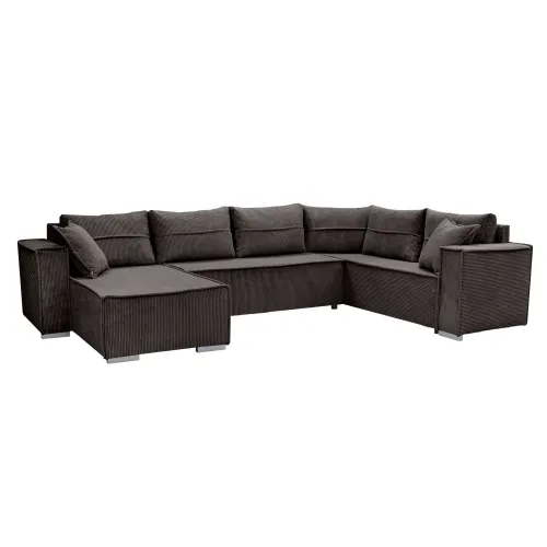 KONDELA Colin U Uni rohová sedačka u s rozkladom hnedá