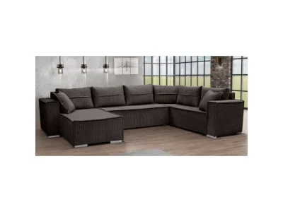 Detail produktu KONDELA Colin U Uni rohová sedačka u s rozkladom hnedá