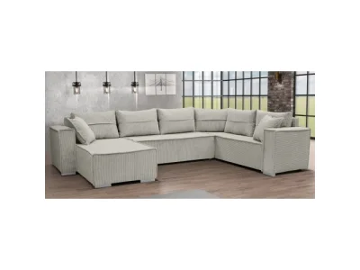 Detail produktu KONDELA Colin U Uni rohová sedačka u s rozkladom béžová (taupe)