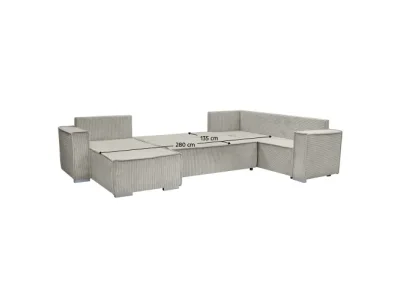 Detail produktu KONDELA Colin U Uni rohová sedačka u s rozkladom béžová (taupe)