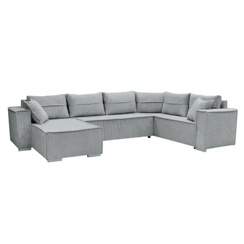 KONDELA Colin U Uni rohová sedačka u s rozkladom svetlosivá