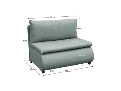 Detail produktu KONDELA Flik rozkladacie kreslo s úložným priestorom mentolová