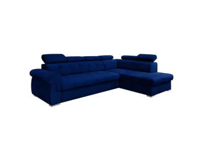 Detail produktu KONDELA Primus Roh New P rohová sedačka s rozkladom kráľovská modrá / strieborná