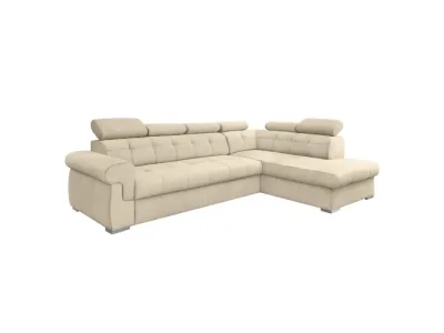 KONDELA Primus Roh New P rohová sedačka s rozkladom béžová / strieborná