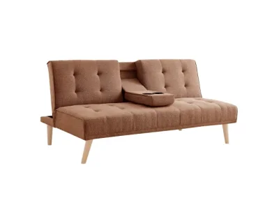 KONDELA Babet rozkladacia pohovka hnedá / buk