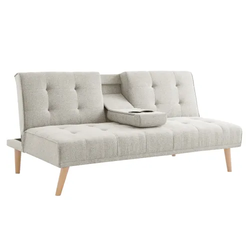 KONDELA Babet rozkladacia pohovka béžová / buk