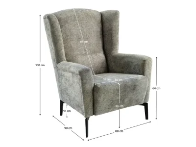 Detail produktu KONDELA Alura kreslo (ušiak) sivá