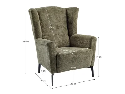 Detail produktu KONDELA Alura kreslo (ušiak) olivová