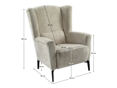 Detail produktu KONDELA Alura kreslo (ušiak) krémová