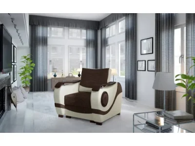 NABBI Pietro 1F kreslo hnedá / béžová