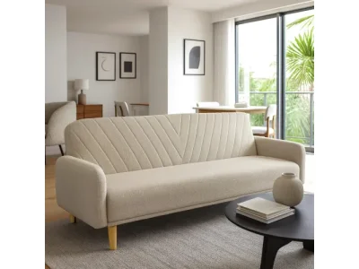 KONDELA Permol rozkladacia pohovka béžová