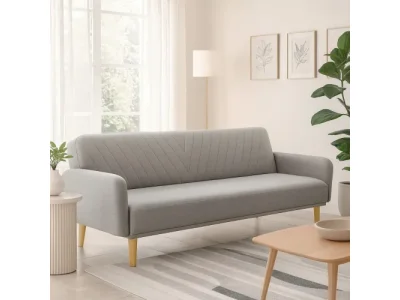 KONDELA Permol rozkladacia pohovka sivá