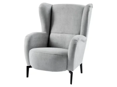 Detail produktu KONDELA Ramon kreslo (ušiak) sivá / čierna