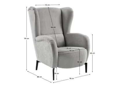 Detail produktu KONDELA Ramon kreslo (ušiak) sivá / čierna