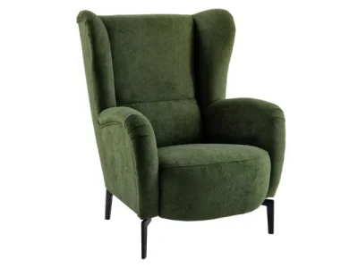 KONDELA Ramon kreslo (ušiak) zelená / čierna