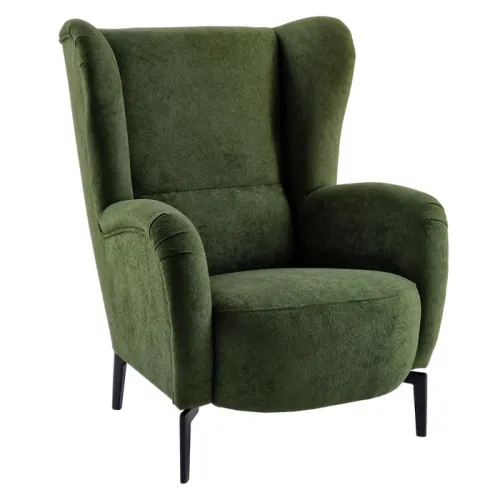 KONDELA Ramon kreslo (ušiak) zelená / čierna