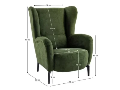 Detail produktu KONDELA Ramon kreslo (ušiak) zelená / čierna