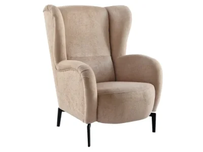 KONDELA Ramon kreslo (ušiak) staroružová / čierna