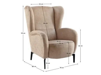 Detail produktu KONDELA Ramon kreslo (ušiak) staroružová / čierna