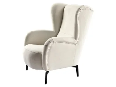 Detail produktu KONDELA Ramon kreslo (ušiak) smotanová / čierna