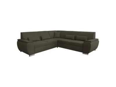 Detail produktu KONDELA Amila Roh P rohová sedačka s rozkladom a úložným priestorom tmavohnedá