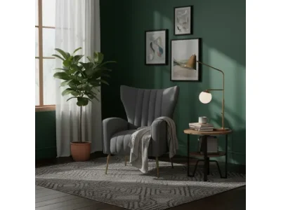 KONDELA Baret relaxačné kreslo sivá