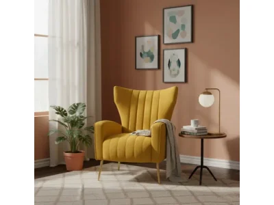 KONDELA Baret relaxačné kreslo žltá